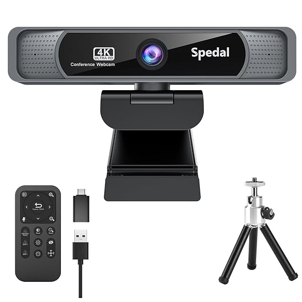 931 Webカメラ 4K UHD 800万画素 広角 会議カメラ 4倍ズーム リモコン&三脚付き マイク内蔵 USB プラグ&プレイ 4Kウェブカメラ PCカメラ オンライン授業/ウェブ会議/テレワーク MAC OS, Windows, Youtu