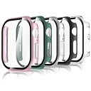【5枚入り】Apple Watch Series 10 46mm 対応 ケースと保護フィルム 一体型 全面保護カバー 極薄軽量 指紋防止 高透過率 擦り傷防止 取扱簡単 (PCフレーム+強化ガラス)
