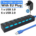 4/7 ポート USB ハブ 3.0 2.0 アダプター エキスパンダー 高速マルチ USB スプリッター 複数エクステンダー LED ランプスイッチ付き PC ラップトップ用