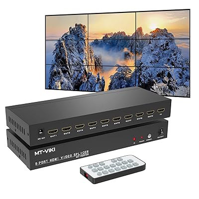 MT-VIKI ビデオウォールコントローラー 3x3、1080p 60Hz HDMI出力と9 TVスプライシング用1入力をサポート、9チャンネルビデオウォールプロセッサー