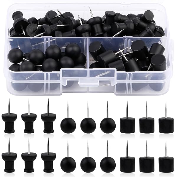 65 Pcs 画鋲 画びょう 木 押しピン 画鋲 3種類 入り 画びょうピン がびょう 写真 DIY 地図 カレンダー 固定に 学校 事務用品 収納ケース付き