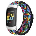 for Fitbit Charge 6 バンド, ナイロン製弾性バンド スポーツバンド 交換ベルト 柔らかく快適で通気性 長さ調節ナイロンループ換えバンド Fi...