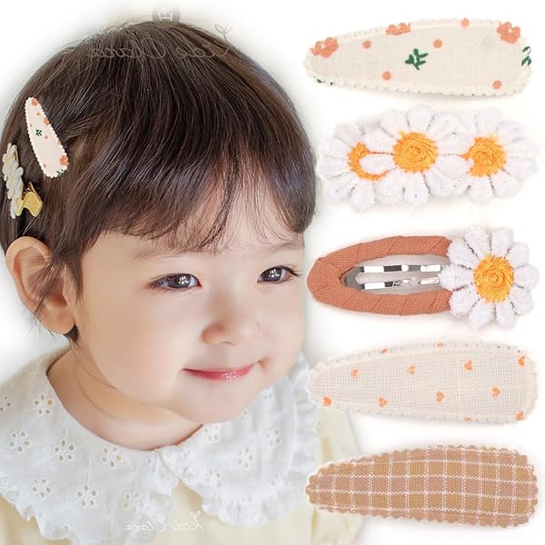 ヘアピン 子供 赤ちゃん ベビー ヘアクリップ キッズ 女の子 こども 子供用 5点セット パッチン ぱっちんどめ パッチン留め ピン留め ヘアアクセサリー かわいい おしゃれ リボン 子供 おしゃれ 安全 痛くない シンプル 無地 (グリーン)