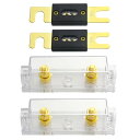 0/2/4ゲージ ヒューズブロックホルダー ANL用 80A ANLヒューズ付きカーオーディオアンプ用、金メッキ (80A)(2)