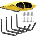ガレージフック 壁掛け ガレージ収納 4個セット強力 重い 自転車 工場用 DIY 工具 ガーデン ネジ はしご/ホース/自転車/玄関/倉庫/カヤック/スキー スノーボード/サーフボード/道具収納 物置 取付用 ツール ネジ付属(ブラック)