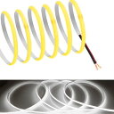 COB テープライトLEDストリップライトフレキシブル 高密度 幅5mm 隠れたLEDテープライト5m 320LEDs/m 白光色6000K DC12V 180°発光CRI>=90,両面テープ変形可能 切断可能 黒と赤のワイヤーに接続 寝室 キッチン(4)