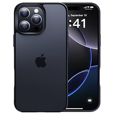 【米軍MIL規格・指紋防止】 iPhone 16 Pro Max 用 ケース 耐衝撃 滑り止め 指紋防止 米軍MIL規格 マット仕上げ ストラップホール付き カバー ワイヤレス充電対応 アイフォン 16 プロマックス 用 6.9 インチ ケース(マッ