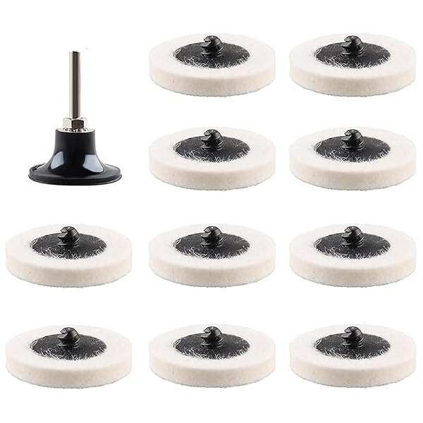 ポリッシャ バフ 10枚セット 50mm 羊毛フェルトバフ 電動ドリル バフ 研磨バフ 車 金属磨き用 バフ