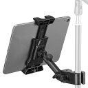 タブレットホルダー マイクスタンド用 調節可能 マイクミュージックスタンド 電話ホルダーマウント iPad、iPhone、4.7-13.5インチタブレットとスマートフォンに対応(2)