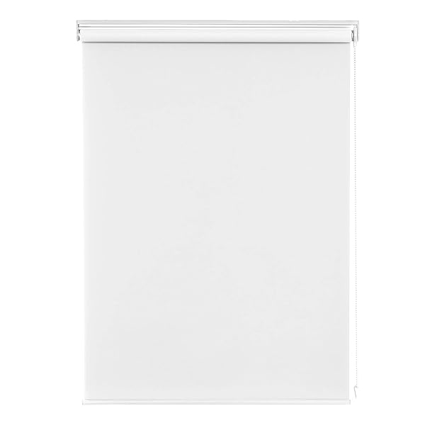 1級遮光 ロールスクリーン 幅60cm 丈90cm ホワイト チェーン式 ロールカーテン 断熱 遮熱 防音 防寒 UV..