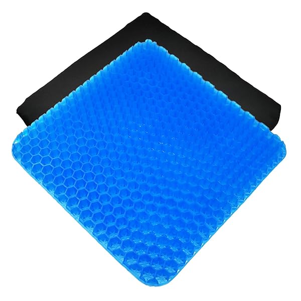 ゲルクッション 大きめサイズ 42×42×4cm 無重力クッション 健康クッション 二重設計 通気 体圧分散 腰痛対策 姿勢矯正 滑り止め 自宅 オフィス 椅子 運転席 適用 クッションカバーカバー付き