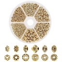 約300個/箱 金色 花型 座金 ビーズキャップ 透かしキャップ フラワー チャーム 菊座 花座 スペーサービーズ アクセサリーパーツ チベット 花状 レジン封...