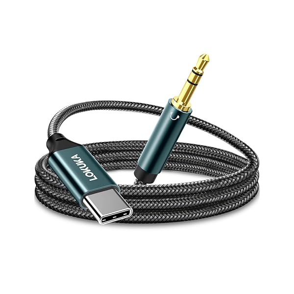 aux usb c 変換ケーブル 3.5mm オスオス DACチップ搭載 HiFi音質 ナイロン編み usb c to aux ケーブル ..