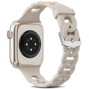 コンパチブル アップルウォッチ Apple Watch バンド46mm 38mm 40mm 41mm プリストバンドサークルチェーンデザインiWatch 10 9 8 SE 7 6 5 4 3 2 1柔らかいシリコン素材 防汗 細身 透气 おしゃれ