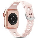 コンパチブル アップルウォッチ Apple Watch バンド 46mm45mm 44mm 42mm 49mmプリストバンドサークルチェーンデザインiWatch 10 9 8 SE 7 6 5 4 3 2 1柔らかいシリコン素材 防汗 細身 透气 お