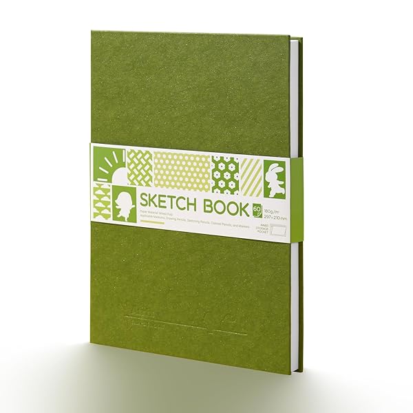 スケッチブック 180gsm 厚口画用紙 絵を描く手帳 60枚 スケッチ イラスト お絵かき帳 スクラップブッキ..