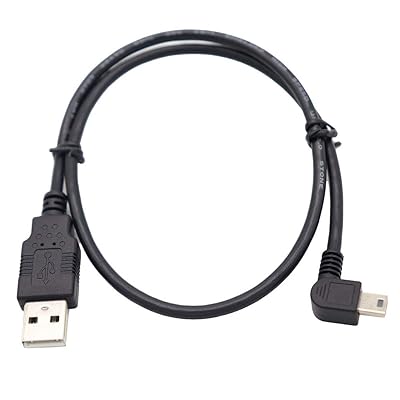 ViViSun【JCT請求書発行可能】USB 2.0 ミニケーブル USB(A)オス-USB(miniB)オス L型 左右90°方向変換ケーブル 金メッキ付き 高速480Mbpsのデータ転送同期リード (1.8m, 左L)