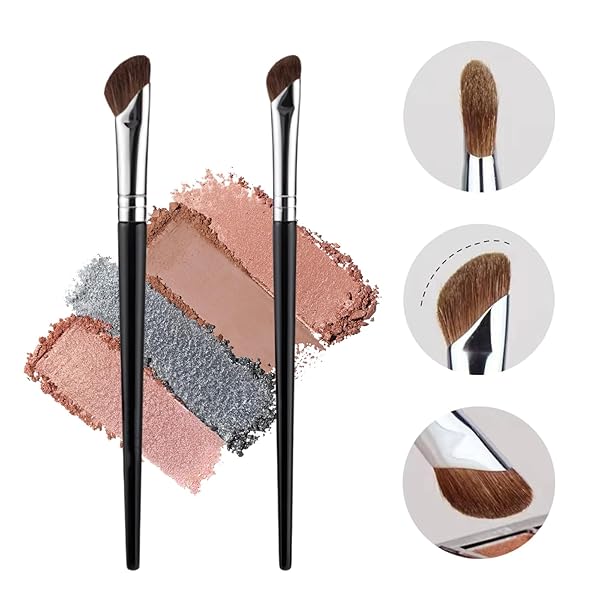 ノーズシャドウ ブラシ 斜め 2本セット 大+小 シェーディングブラシ ポニー毛 メイクブラシ 動物毛100% 粉含みよい 発色が良い 小鼻ブラシ 携帯用