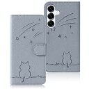 Galaxy S25 ケース 手帳型 Galaxy S24 ケース 流れ星子猫 ギャラクシーS25 ケース SC-51F ケース 可愛い 猫柄 ギャラクシーS2...