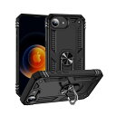 iPhone 16e ケース米軍MIL規格取得 耐衝撃 薄型 軽量 アイフォン16e リング付き 360度回転 スタンド機能(ブラック)