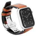 コンパチブル apple watch バンド42MM 41MM 40MM本革/ビジネス用 アップルウォッチ ベルト42mm プッシュ式 Dバックル 手作りApp...
