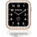 対応Apple Watch7/8 保護ケース 45mm アップルウォッチ 7 金属カバー 彩りラインストーン 傷防止 お洒落 キラキラ 装着簡単 Apple Watch 8 保護バンパ(45mm|ローズードル)