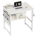 机 pcデスク ミニ コンパクト ラック付き パソコンデスク 幅60cm×奥行45cm 収納袋付き 勉強机 下棚付き 学習デスク 学習机 省スペース 在宅ワーク 事務机 白い(3)