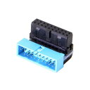 USB 3.0 20ピンオスtoメス延長アダプタUp Down角度付き90度のメインボードマザーボード Down angled(2)