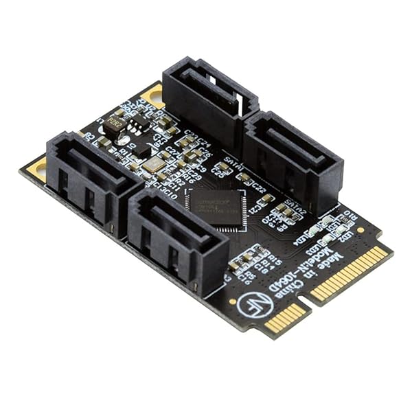 Mini PCI-E PCI Express to SATA 3.0 4ポートアダプターコンバーター 6Gbps ハードドライブ拡張カード SSD用
