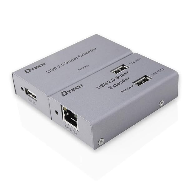 USB エクステンダー 延長器 4ポート USB2.0 エクステンダー 4分配 最大50m Cat5/5e Cat6/6e LANケーブル使用 電源アダプター USBケーブル付属
