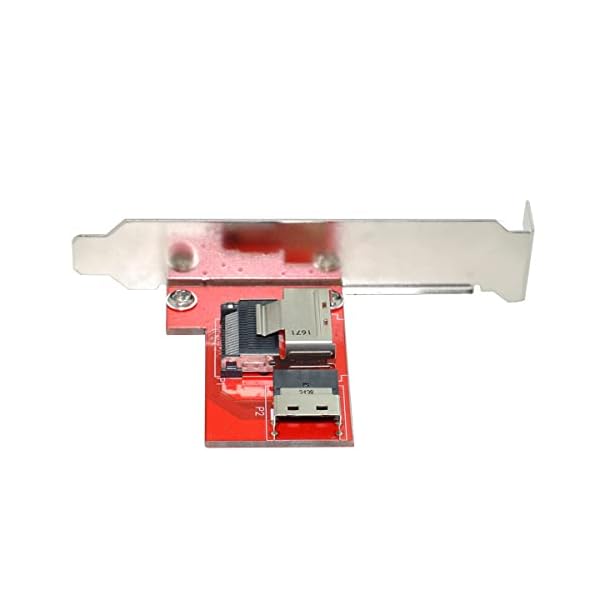 PCI-Express 4.0 スリムライン SAS SFF-8654 → Mini SAS SFF-8087 PCBA メスアダプター ブラケット付き