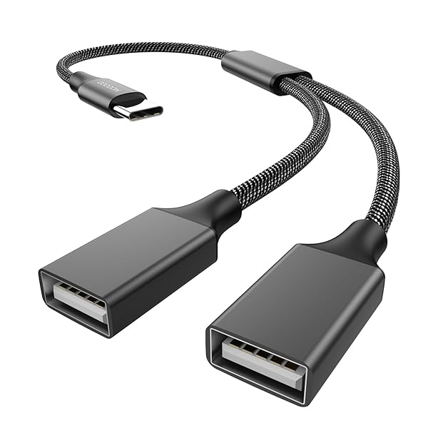 USB C 分岐器 USB CプラグからダブルUSBマザーケーブルアダプタ hunderbolt 3からダブルA 2.0 OTG充電分配器 Type C to ダブル Type Aアダプタ hembra変換器para MacBook Prol、Gal