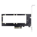 ホストアダプター PCI-E 4.0 4X to NVMe ルーラー 1U GEN-Z EDSFF 9.5mm 15mm 25mm 厚さ ショート SSD E1.S ヒートシンク付き PM9A3 PM9D3 P5801X キャリアアダプター(2)