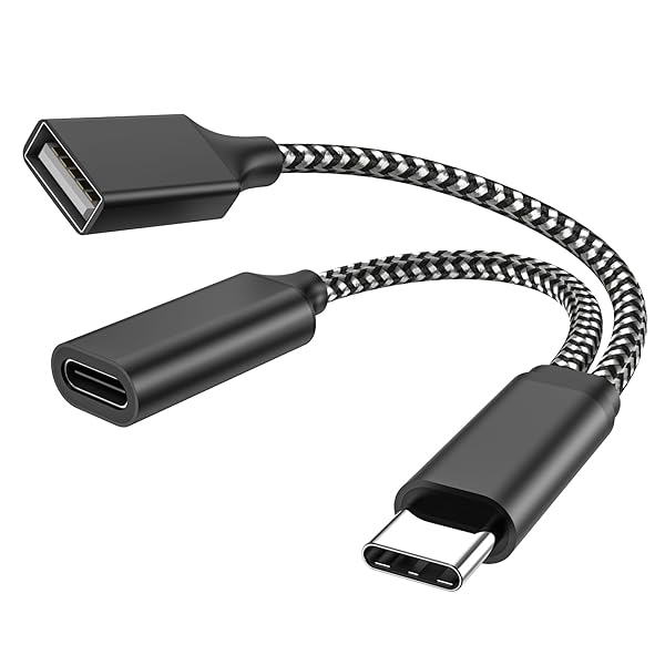 USB C OTG 携帯電話アダプタ USB C 2.0充電ポート 18W PDアダプタ付きサムスンGalaxyS 20+Note 10/20、Switch、グーグルChromecastとグーグルテレビ2020 Pi KVM、3 Dプリンタ、LG 8
