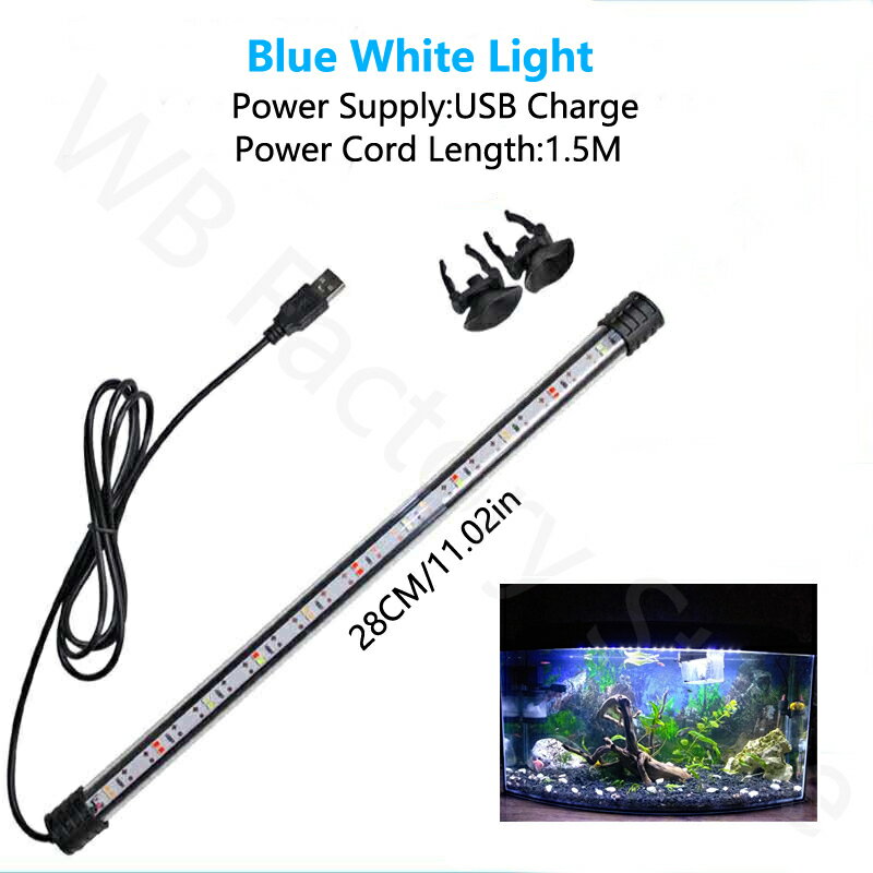 新しい 18-48 センチメートル USB 水族館ライト LED 防水水槽クリップライト水中装飾照明水中ランプ植..