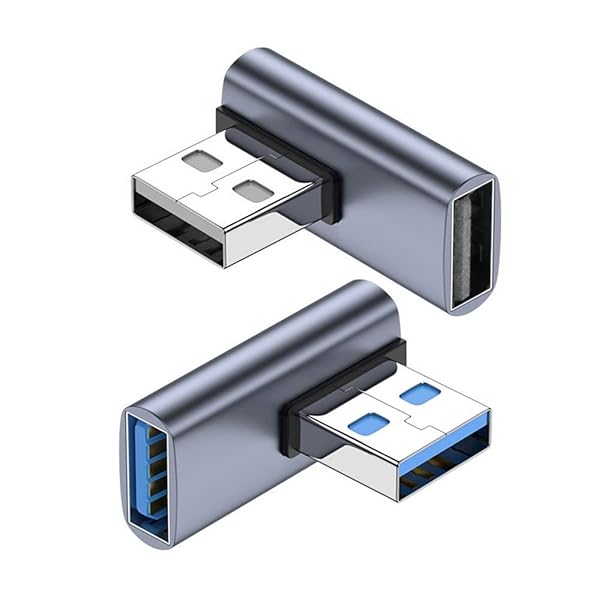 CY 2pcs USB 3.0オス-メス拡張アダプタ10Gbps左右方向角度90度ロープロファイル