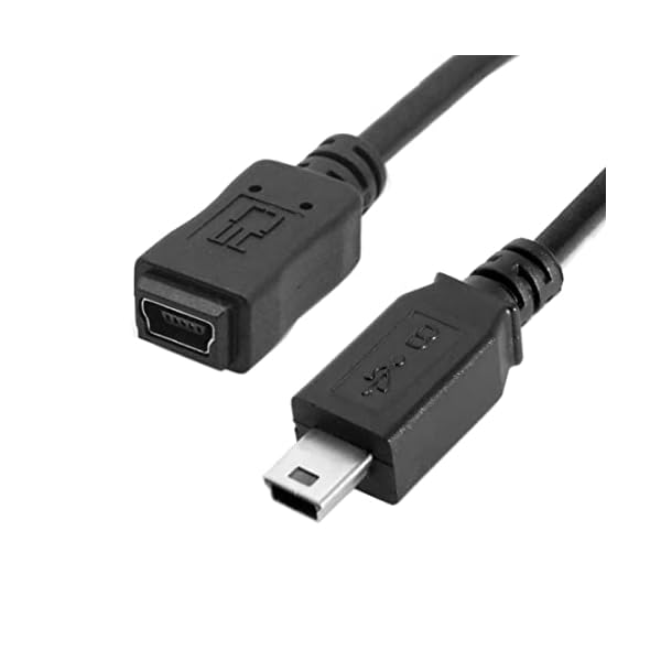 Mini USB延長ケーブル USB 2.0 Mini USB 5ピン オス-メス データ電源延長ケーブルアダプター 1.5フィート