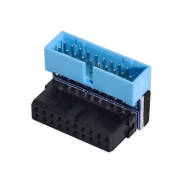 USB 3.0 20ピン オス-メス 延長アダプター ダウンアングル 90度 マザーボードメインボード用