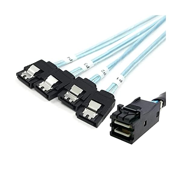 Mini SAS SFF-8643 ホスト 1~4 SATA 7ピン ターゲットハードディスク 6Gbps データサーバー RAID ケーブル 1.0M