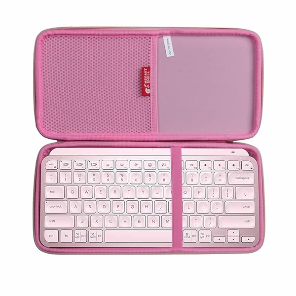 ロジクール MX KEYS mini KX700GR ミニマリスト ワイヤレス イルミネイテッド キーボード グラファイト 専用保護収納ケース-Hermitshell (ローズゴールド)