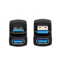 ケーブル 2個/セットアップ ダウンアングル USB 3.0 アダプター A オス - メス 延長 180度 5Gbps(2)