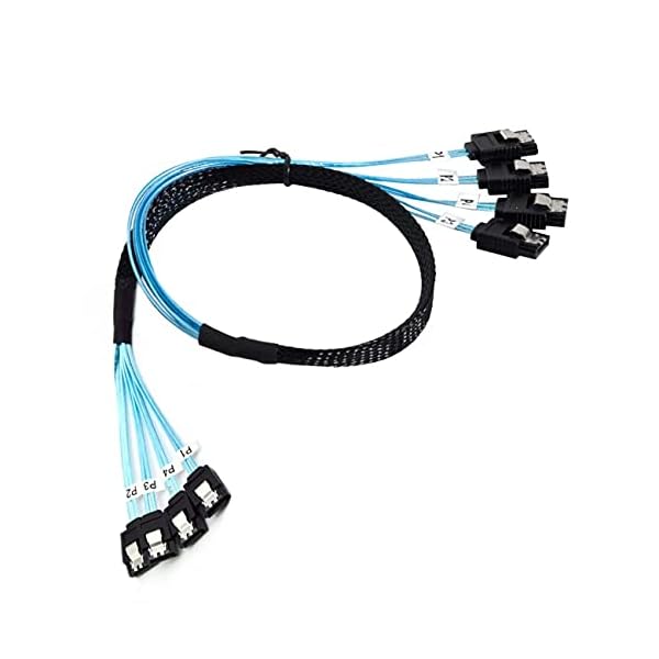内部SAS4SATAホストから4SATA7ピンターゲットハードディスク6GbpsデータサーバーRAIDケーブル50cm