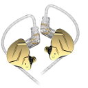 KZ ZSN Pro X IEM インイヤーバズモニター HiFi KZ 有線イヤホン ハイブリッドデュアルドライバー付き 1ba 1dd イヤモニ 有線イヤホン インイヤーイヤホン 取り外し可能 絡まないケーブル (金・マイク無し)(2)