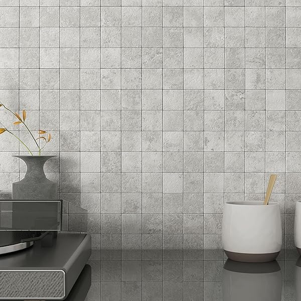 大理石調 タイルシール 防水 耐熱 キッチン，正方形 タイル 貼り付け タイルシート キッチンパネル 洗..