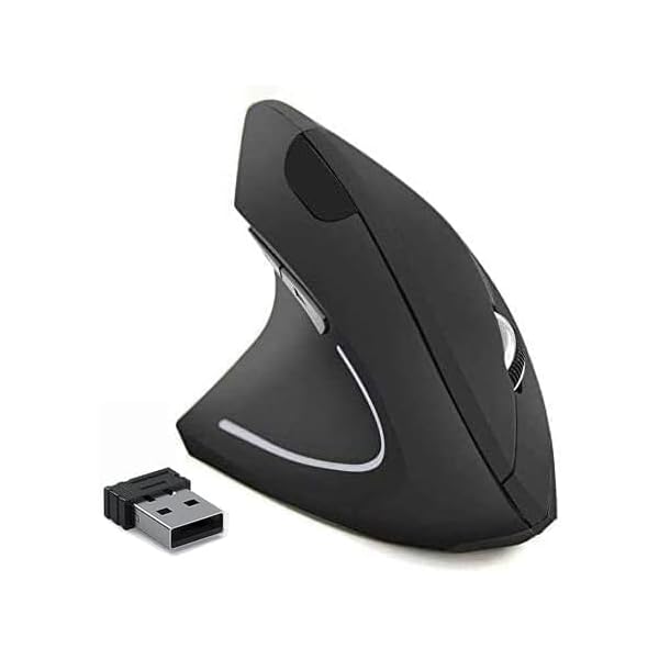 人間工学に基づいたマウス左手、2.4G左手用ワイヤレス垂直マウス人間工学に基づいたマウス、3つの調整可能なDPI (800/1200/1600)、特に大きな手の左利きの方向け