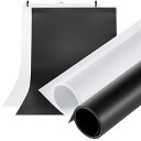 撮影用 PVC 背景布 100cm x200cm バックペーパー 人物撮影 商品撮影 ホワイト+ブラック 2色セット 撮影シート