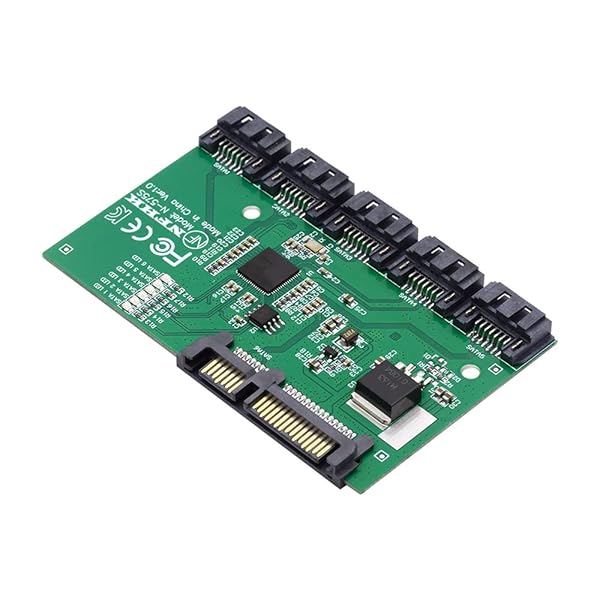 SATA 3.0 6Gbps 1から5スプリッターポートハブアダプターコンバータPM乗数ポートセレクタJMB575