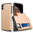 iPhone 12 Mini 用 ケース カード収納 耐衝撃構造 米軍耐衝撃 全面保護 擦り傷防止 PC 背面収納 アイフォン12 Mini用 カバー ケース(iPhone 12 Mini用,きんいろ)