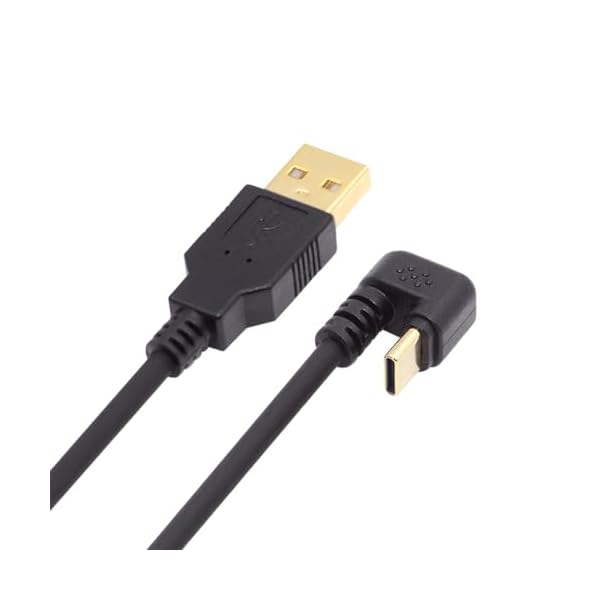 USB2.0 Type-A - Type C USB-C オス-オス 電源データケーブル 5Gbps USB-C 反対 U字型バックアングル