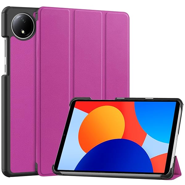 For Xiaomi Redmi Pad SE 4G 8.7インチ ケース 【2024新型】 スタンド機能付き 開閉式三つ折薄型スタンドケース Xiaomi Redmi Pad SE 4G 8.7 カバー (パープル）